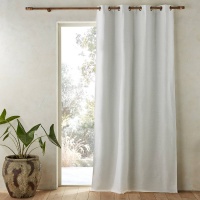 Штора 100 лен затемняющая с люверсами Colin 140 x 350 см белый AM.PM  фото, kupilegko.ru